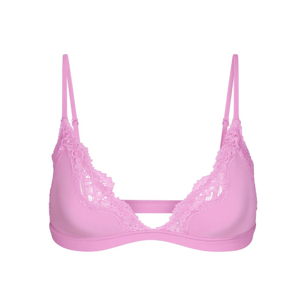 Skims Fits Everybody Lace Triangle Bralette Color Petal